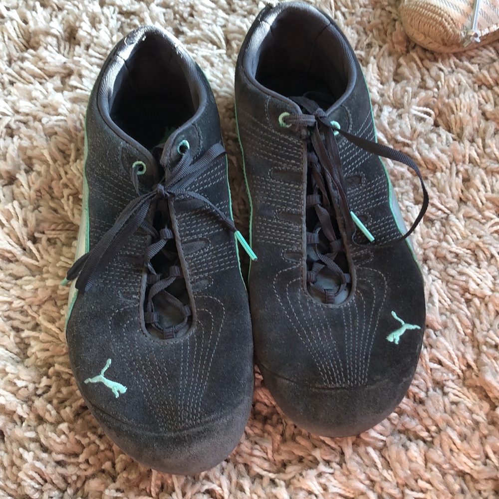 Puma grey/teal sneakers